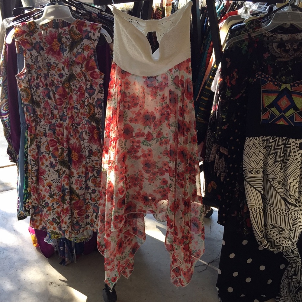 Sweetheart cut out floral summer dress
